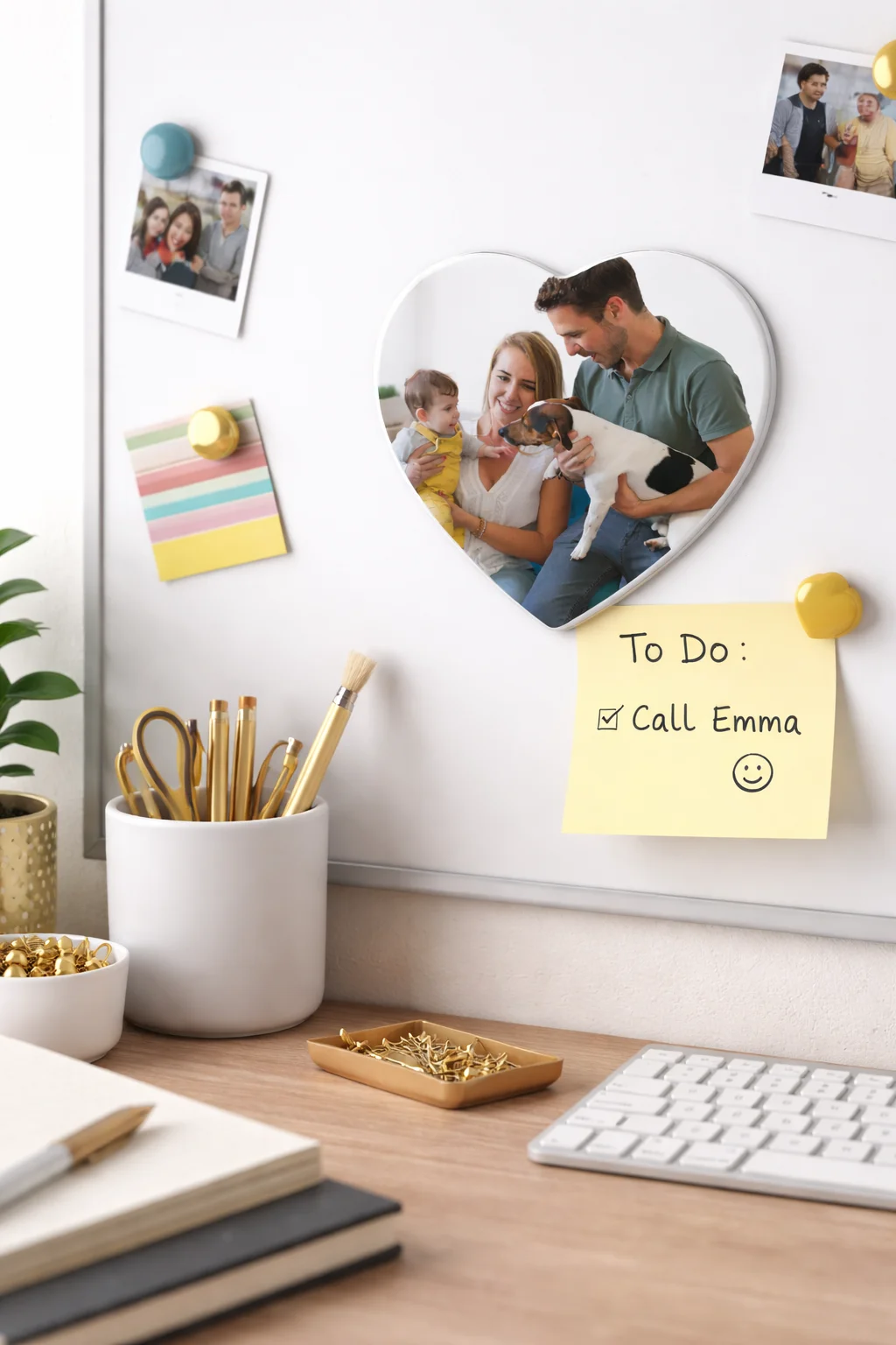 Magnes ze zdjęciem serce, 6x6cm - polimerowy 2 foto magnes z własnym zdjęciem 5x8cm tworzywo sztuczne