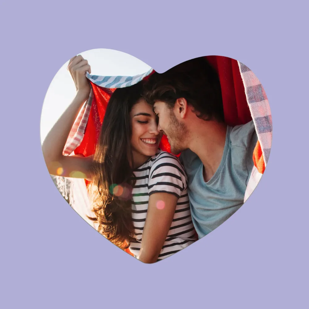 Fotomagnes w kształcie serca, 6x6,5cm - guma magnetyczna 1 Magnes ze zdjęcia w kształcie serca